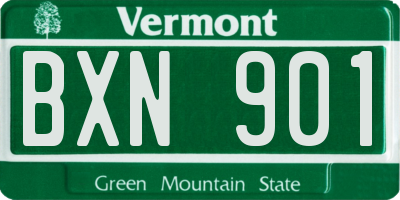 VT license plate BXN901