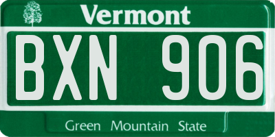 VT license plate BXN906