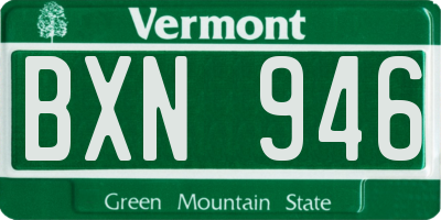VT license plate BXN946