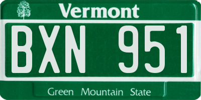 VT license plate BXN951