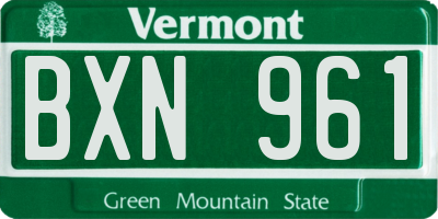 VT license plate BXN961