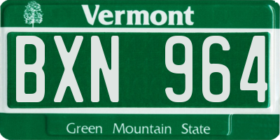 VT license plate BXN964