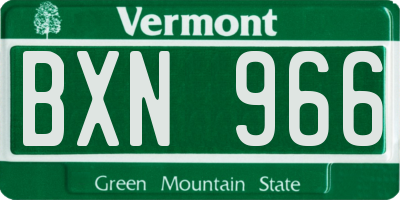 VT license plate BXN966