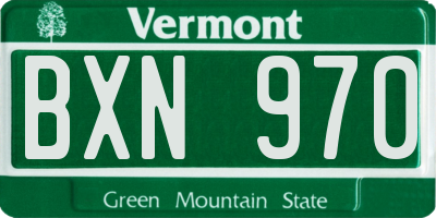 VT license plate BXN970