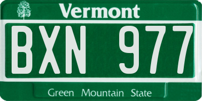 VT license plate BXN977