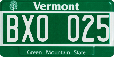 VT license plate BXO025