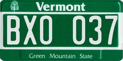 VT license plate BXO037