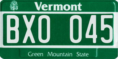 VT license plate BXO045