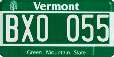 VT license plate BXO055