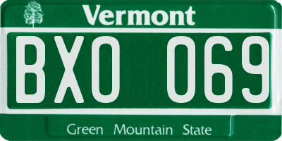 VT license plate BXO069