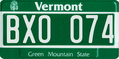 VT license plate BXO074