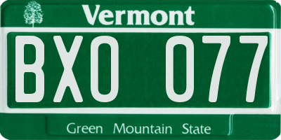 VT license plate BXO077