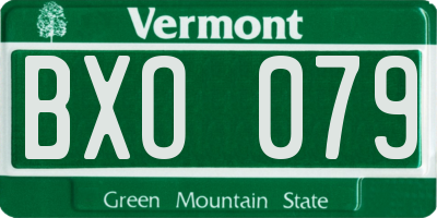 VT license plate BXO079
