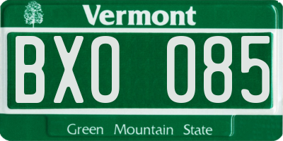 VT license plate BXO085