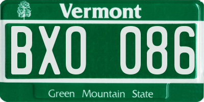 VT license plate BXO086