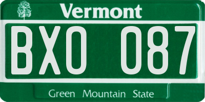 VT license plate BXO087