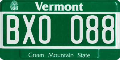 VT license plate BXO088