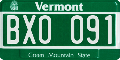 VT license plate BXO091