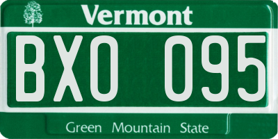 VT license plate BXO095