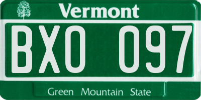 VT license plate BXO097