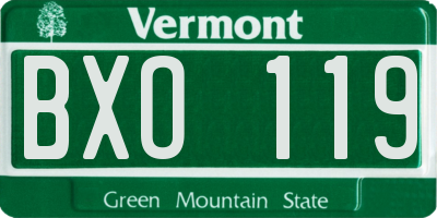 VT license plate BXO119