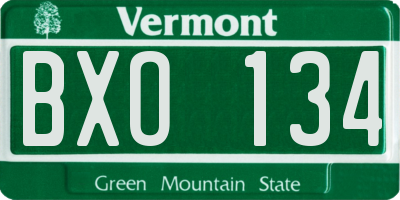 VT license plate BXO134