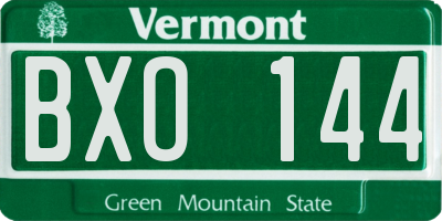 VT license plate BXO144