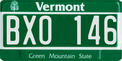 VT license plate BXO146