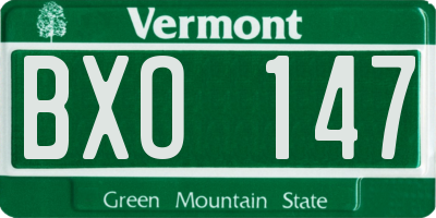 VT license plate BXO147