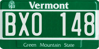 VT license plate BXO148