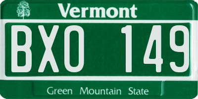 VT license plate BXO149
