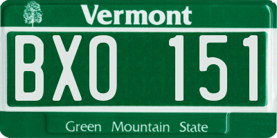 VT license plate BXO151