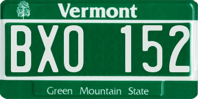 VT license plate BXO152