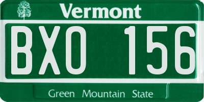 VT license plate BXO156