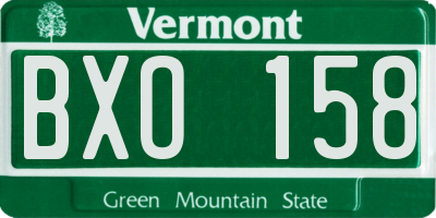 VT license plate BXO158