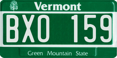 VT license plate BXO159