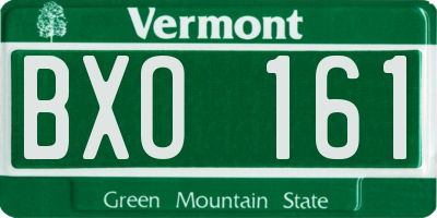 VT license plate BXO161