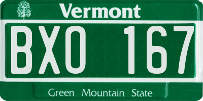 VT license plate BXO167