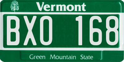 VT license plate BXO168