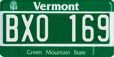 VT license plate BXO169