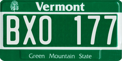 VT license plate BXO177
