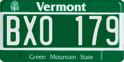 VT license plate BXO179