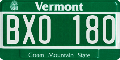 VT license plate BXO180