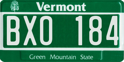 VT license plate BXO184