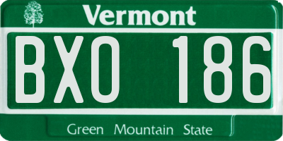 VT license plate BXO186