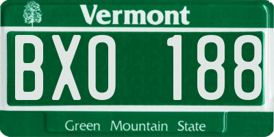 VT license plate BXO188