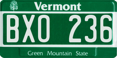 VT license plate BXO236