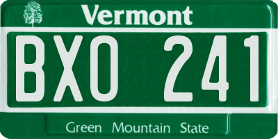 VT license plate BXO241