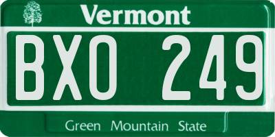 VT license plate BXO249