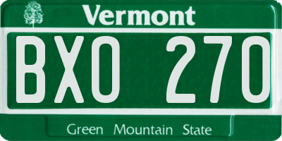 VT license plate BXO270